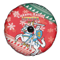 Lietuva Christmas Spare Tire Cover Linksmu Kaledu - Lithuania Coat Of Arms - Wonder Print Shop
