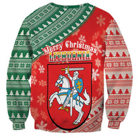 Lietuva Christmas Sweatshirt Linksmu Kaledu - Lithuania Coat Of Arms - Wonder Print Shop