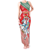 Lietuva Christmas Tank Maxi Dress Linksmu Kaledu - Lithuania Coat Of Arms - Wonder Print Shop