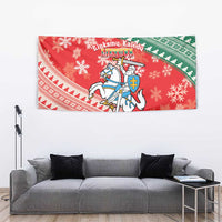 Lietuva Christmas Tapestry Linksmu Kaledu - Lithuania Coat Of Arms - Wonder Print Shop