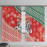 Lietuva Christmas Window Curtain Linksmu Kaledu - Lithuania Coat Of Arms - Wonder Print Shop