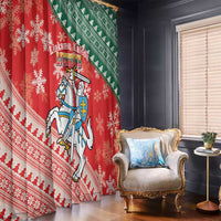 Lietuva Christmas Window Curtain Linksmu Kaledu - Lithuania Coat Of Arms - Wonder Print Shop