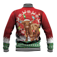 Scotland Christmas Baseball Jacket Highland Cow Santa - Nollaig Chridheil! - Wonder Print Shop