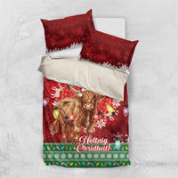 Scotland Christmas Bedding Set Highland Cow Santa - Nollaig Chridheil! - Wonder Print Shop