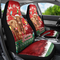 Scotland Christmas Car Seat Cover Highland Cow Santa - Nollaig Chridheil! - Wonder Print Shop