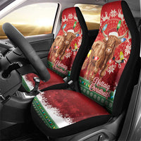 Scotland Christmas Car Seat Cover Highland Cow Santa - Nollaig Chridheil! - Wonder Print Shop