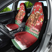 Scotland Christmas Car Seat Cover Highland Cow Santa - Nollaig Chridheil! - Wonder Print Shop