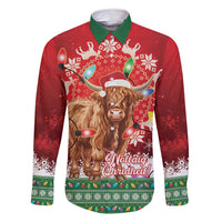 Scotland Christmas Family Matching Tank Maxi Dress and Hawaiian Shirt Highland Cow Santa - Nollaig Chridheil! - Wonder Print Shop