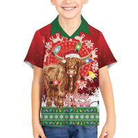 Scotland Christmas Family Matching Tank Maxi Dress and Hawaiian Shirt Highland Cow Santa - Nollaig Chridheil! - Wonder Print Shop