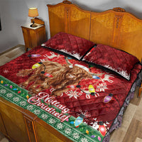 Scotland Christmas Quilt Bed Set Highland Cow Santa - Nollaig Chridheil! - Wonder Print Shop