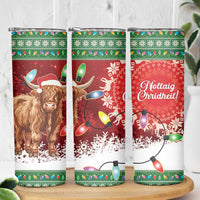 Scotland Christmas Skinny Tumbler Highland Cow Santa - Nollaig Chridheil! - Wonder Print Shop