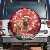 Scotland Christmas Spare Tire Cover Highland Cow Santa - Nollaig Chridheil! - Wonder Print Shop