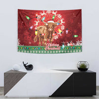 Scotland Christmas Tapestry Highland Cow Santa - Nollaig Chridheil! - Wonder Print Shop
