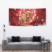 Scotland Christmas Tapestry Highland Cow Santa - Nollaig Chridheil! - Wonder Print Shop