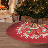 Scotland Christmas Tree Skirt Highland Cow Santa - Nollaig Chridheil! - Wonder Print Shop