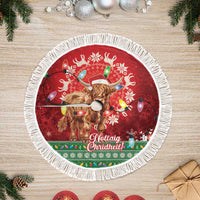 Scotland Christmas Tree Skirt Highland Cow Santa - Nollaig Chridheil! - Wonder Print Shop
