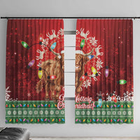 Scotland Christmas Window Curtain Highland Cow Santa - Nollaig Chridheil! - Wonder Print Shop