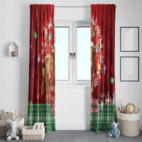 Scotland Christmas Window Curtain Highland Cow Santa - Nollaig Chridheil! - Wonder Print Shop