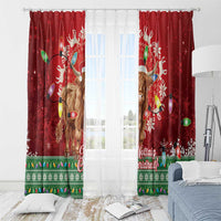 Scotland Christmas Window Curtain Highland Cow Santa - Nollaig Chridheil! - Wonder Print Shop