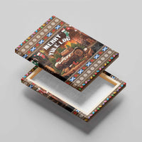 Scotland Christmas Canvas Wall Art Merry Yule Log - Wonder Print Shop