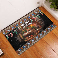 Scotland Christmas Rubber Doormat Merry Yule Log - Wonder Print Shop
