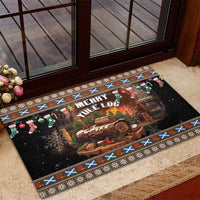 Scotland Christmas Rubber Doormat Merry Yule Log - Wonder Print Shop