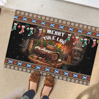 Scotland Christmas Rubber Doormat Merry Yule Log - Wonder Print Shop