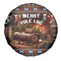 Scotland Christmas Spare Tire Cover Merry Yule Log - Wonder Print Shop