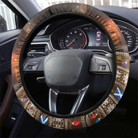 Scotland Christmas Steering Wheel Cover Merry Yule Log - Wonder Print Shop