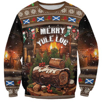 Scotland Christmas Sweatshirt Merry Yule Log - Wonder Print Shop
