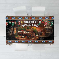 Scotland Christmas Tablecloth Merry Yule Log - Wonder Print Shop