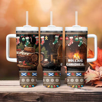 Scotland Christmas Tumbler With Handle Merry Yule Log - Wonder Print Shop