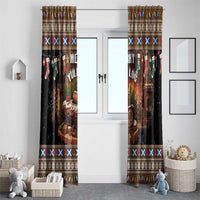 Scotland Christmas Window Curtain Merry Yule Log - Wonder Print Shop