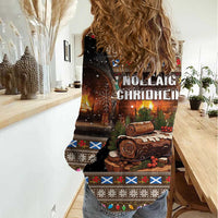 Scotland Christmas Women Casual Shirt Merry Yule Log - Wonder Print Shop