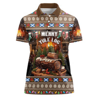 Scotland Christmas Women Polo Shirt Merry Yule Log - Wonder Print Shop