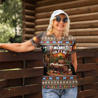 Scotland Christmas Women Polo Shirt Merry Yule Log - Wonder Print Shop