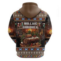 Scotland Christmas Zip Hoodie Merry Yule Log - Wonder Print Shop