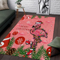 Flamingo Christmas Area Rug 2023 Seamless Xmas Vibes - Wonder Print Shop