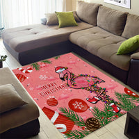 Flamingo Christmas Area Rug 2023 Seamless Xmas Vibes - Wonder Print Shop