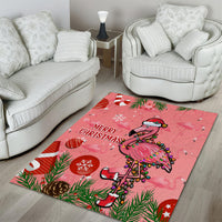 Flamingo Christmas Area Rug 2023 Seamless Xmas Vibes - Wonder Print Shop