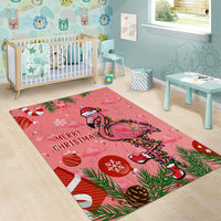 Flamingo Christmas Area Rug 2023 Seamless Xmas Vibes - Wonder Print Shop