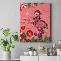 Flamingo Christmas Canvas Wall Art 2023 Seamless Xmas Vibes - Wonder Print Shop