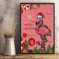 Flamingo Christmas Canvas Wall Art 2023 Seamless Xmas Vibes - Wonder Print Shop