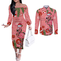 flamingo-christmas-couples-matching-off-the-shoulder-long-sleeve-dress-and-long-sleeve-button-shirt-2023-seamless-xmas-vibes