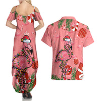 Flamingo Christmas Couples Matching Summer Maxi Dress and Hawaiian Shirt 2023 Seamless Xmas Vibes - Wonder Print Shop