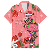 Flamingo Christmas Family Matching Long Sleeve Bodycon Dress and Hawaiian Shirt 2023 Seamless Xmas Vibes - Wonder Print Shop