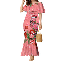 Flamingo Christmas Family Matching Mermaid Dress and Hawaiian Shirt 2023 Seamless Xmas Vibes - Wonder Print Shop