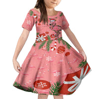 Flamingo Christmas Family Matching Off Shoulder Long Sleeve Dress and Hawaiian Shirt 2023 Seamless Xmas Vibes - Wonder Print Shop