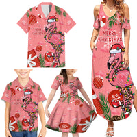 Flamingo Christmas Family Matching Summer Maxi Dress and Hawaiian Shirt 2023 Seamless Xmas Vibes - Wonder Print Shop