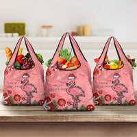 Flamingo Christmas Grocery Bag Seamless Xmas Vibes